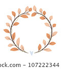 Abstract foliage wreath. Vector illustration. 107222344