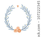 Abstract foliage wreath. Vector illustration. 107222345