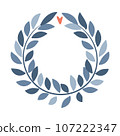 Abstract foliage wreath. Vector illustration. 107222347