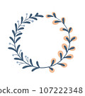 Abstract foliage wreath. Vector illustration. 107222348