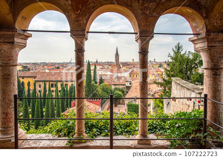 View from Verona from a pavilion at the public park Giardino Giusti 107222723