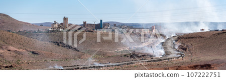 Trash being burned beside the road near the Draa valley Trash being burned beside the road near the Draa valley 107222751