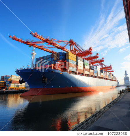 Loading containers on a cargo ship Loading containers on a cargo ship 107222988
