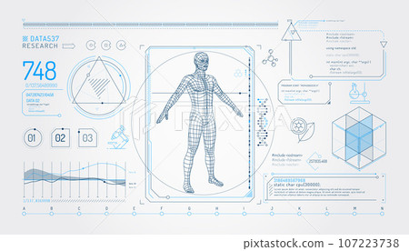 Set of infographic elements about the study of the human genome. 107223738