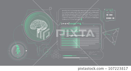 Sci-fi HUD interface for data research. 107223817
