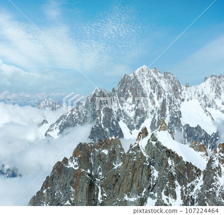 Mont Blanc mountain massif (view from Aiguille du Midi Mount,  France ) 107224464