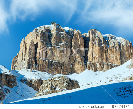 Beautiful winter mountain landscape. 107224475