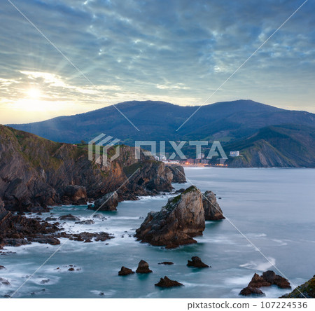 Biscay bay coast landscape, Spain. Biscay bay coast landscape, Spain. 107224536
