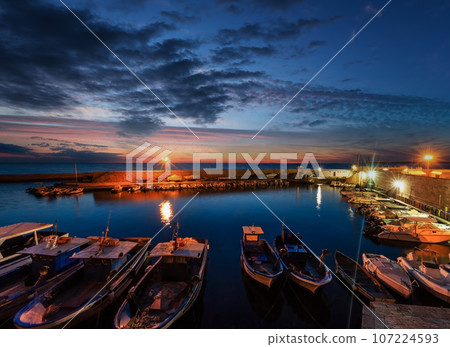 Evening Gallipoli Castle, Puglia,  Italy 107224593