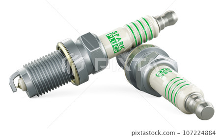 Iridium Spark Plugs. Spark plugs, 3D rendering 107224884