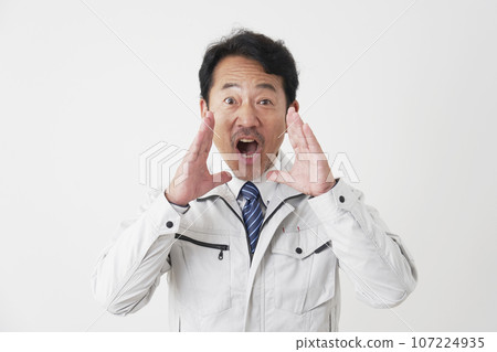 Workers calling out white background 107224935