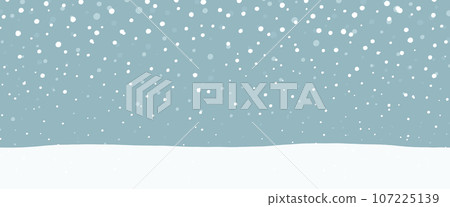 Landscape with falling snow - hand drawn 107225139