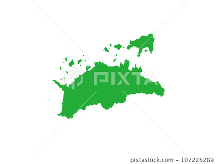 Prefectural map Kagawa prefecture 107225289