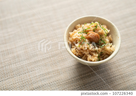 同名蘑菇飯佐醃李子和紫蘇葉 同名蘑菇飯佐醃李子和紫蘇葉 107226340