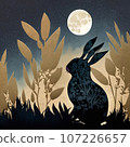 Moon and rabbit 107226657