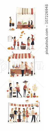 Gourmet fair illustration vertically ``AI generated image'' 107226948