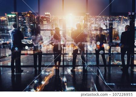 Group of business partner looking for the future. Concept of corporate and startup Group of business partner looking for the future. Concept of corporate and startup 107226955