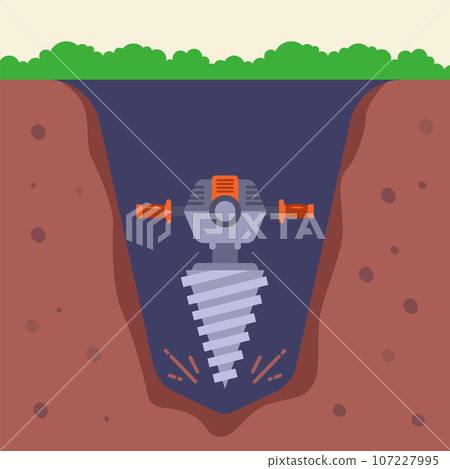 drill a well in the ground. 107227995