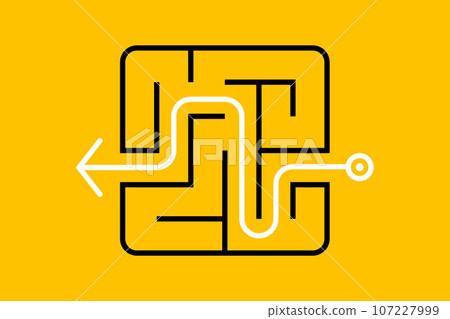 a small labyrinth and the path through it. a small labyrinth and the path through it. 107227999