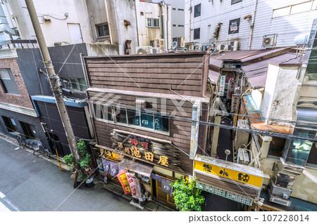 日本橫濱城市景觀九月。橫濱站前酒吧區狸小路的景色 日本橫濱城市景觀九月。橫濱站前酒吧區狸小路的景色 107228014