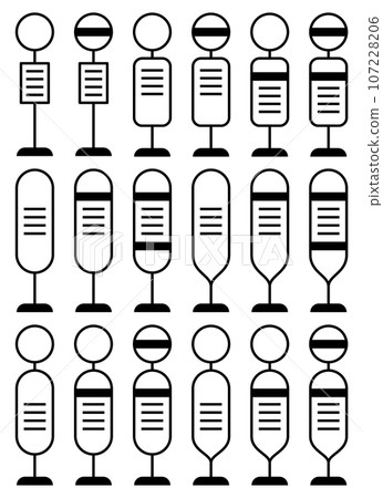 Monochrome bus stop vector icon set Monochrome bus stop vector icon set 107228206