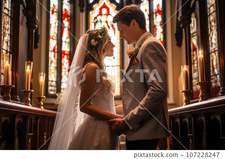 Couple gazing at each other in the chapel 4 AI-generated image Couple gazing at each other in the chapel 4 AI-generated image 107228247