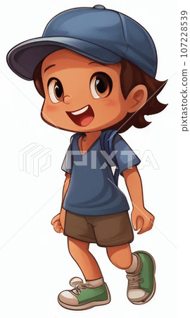戴著微笑帽子的男孩 107228539