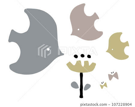 Scandinavian style cute bird set / handwritten illustration material 107228904