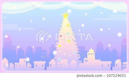 Night view and Christmas tree background material Night view and Christmas tree background material 107229031