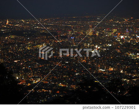 Night view from Mt.Moiwa, Sapporo Night view from Mt.Moiwa, Sapporo 107229301