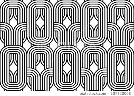 Abstract geometric pattern. A seamless vector background. White and black ornament. Graphic modern pattern. Simple lattice graphic design 107230008