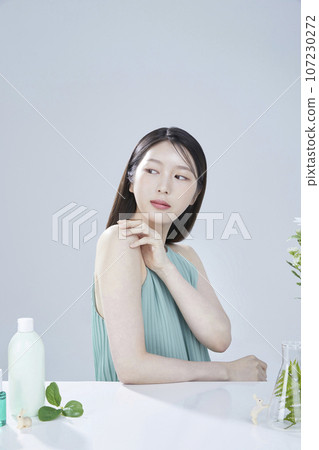 beauty concept photo of korean asain beautiful woman with cosmetic 107230272
