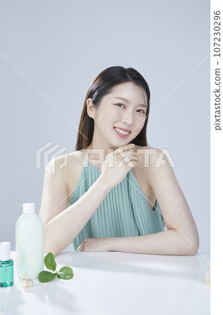 beauty concept photo of korean asain beautiful woman with cosmetic 107230296