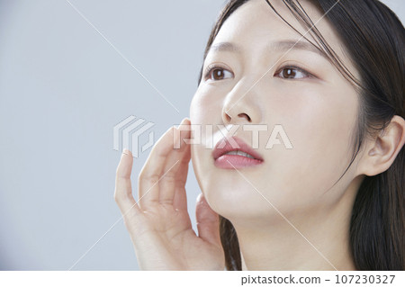 beauty concept photo of korean asain beautiful woman with cosmetic 107230327