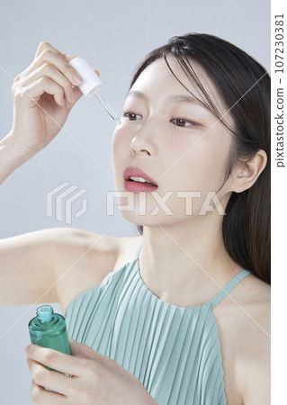 beauty concept photo of korean asain beautiful woman with cosmetic 107230381