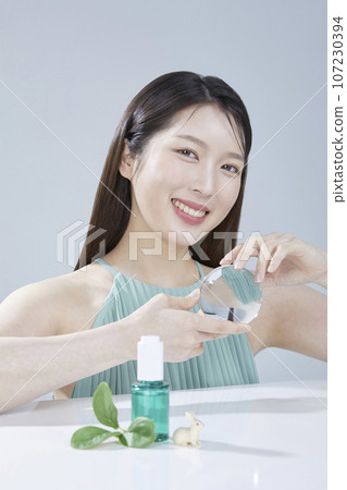 beauty concept photo of korean asain beautiful woman with cosmetic 107230394