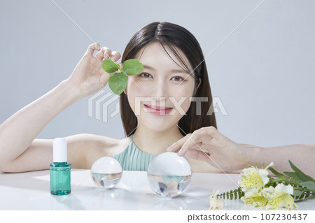 beauty concept photo of korean asain beautiful woman with cosmetic 107230437