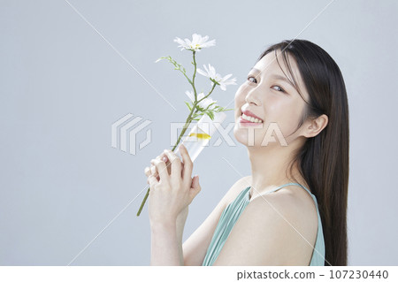beauty concept photo of korean asain beautiful woman with cosmetic 107230440