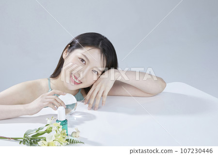 beauty concept photo of korean asain beautiful woman with cosmetic 107230446