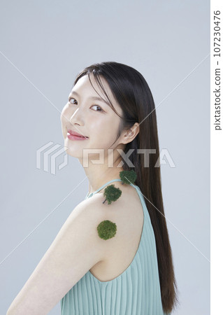 beauty concept photo of korean asain beautiful woman with cosmetic 107230476