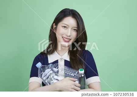 beauty concept photo of korean asain beautiful woman with recycling clothing 107230538