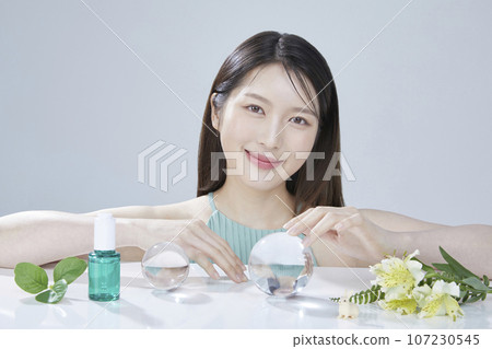 beauty concept photo of korean asain beautiful woman with cosmetic 107230545