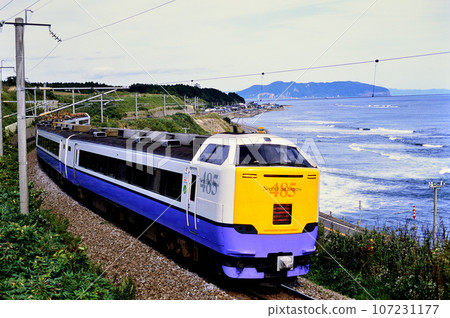 2002年 舊江差線上行駛的485系3000輛特急初木號 2002年 舊江差線上行駛的485系3000輛特急初木號 107231177