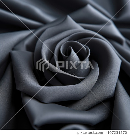 close up of grey rose made of silk fabric, shallow dof. 107231270