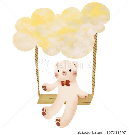 cute bear and moon cute bear and moon 107231597