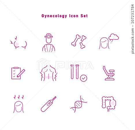 Gynecology/women's poor health icon set Gynecology/women's poor health icon set 107231784