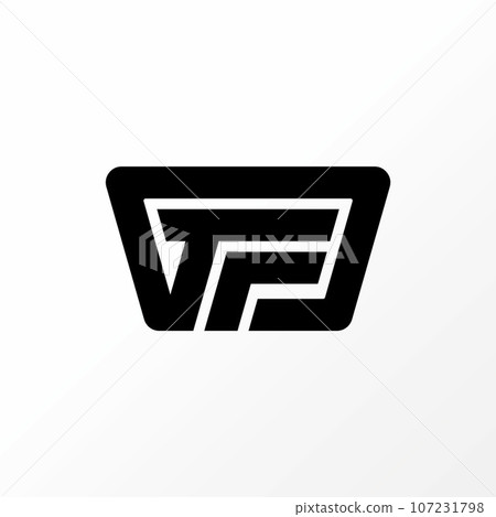 Logo design graphic concept creative abstract premium vector stock sign letter initial FR or RR font classic emblem. Related monogram typography badge 107231798