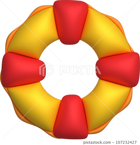 3D illustration swimming ring,Swim lifesaver,Summer vacation or trip safety. 3D illustration swimming ring,Swim lifesaver,Summer vacation or trip safety. 107232427