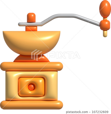 3d illustration Retro style manual coffee grinder coffee shop concept. 3d illustration Retro style manual coffee grinder coffee shop concept. 107232609