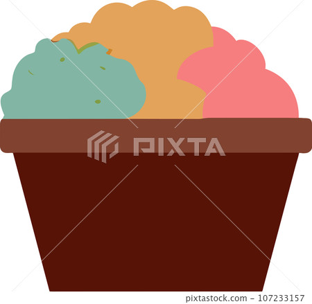 Colorful ice cream in a cup Generative AI 107233157